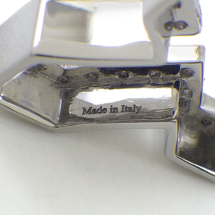 ダミアーニ DAMIANI ネックレス ベル エポック 20089078 クラウン ダブルクロス パヴェ ダイヤモンド 0.28ct K18WG 【中古】
