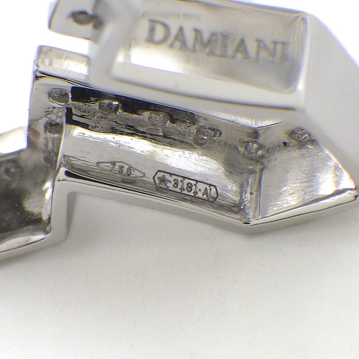 ダミアーニ DAMIANI ネックレス ベル エポック 20089078 クラウン ダブルクロス パヴェ ダイヤモンド 0.28ct K18WG 【中古】