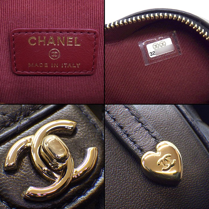 シャネル CHANEL ショルダーバッグ マトラッセ ハートチェーン ウエストバッグ AP2787 2021年以降 ブラック ボルドー ラムスキン 【中古】