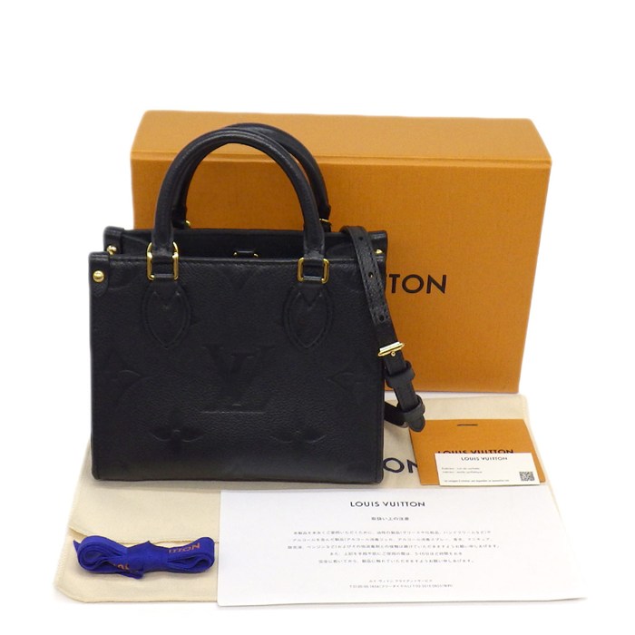 ルイ・ヴィトン LOUIS VUITTON ハンドバッグ オンザゴー BB M46993 ブラック モノグラムアンプラントレザー ゴールド金具 【中古】