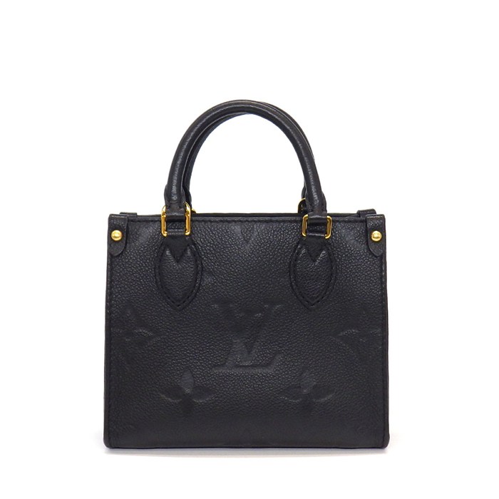 ルイ・ヴィトン LOUIS VUITTON ハンドバッグ オンザゴー BB M46993 ブラック モノグラムアンプラントレザー ゴールド金具 【中古】