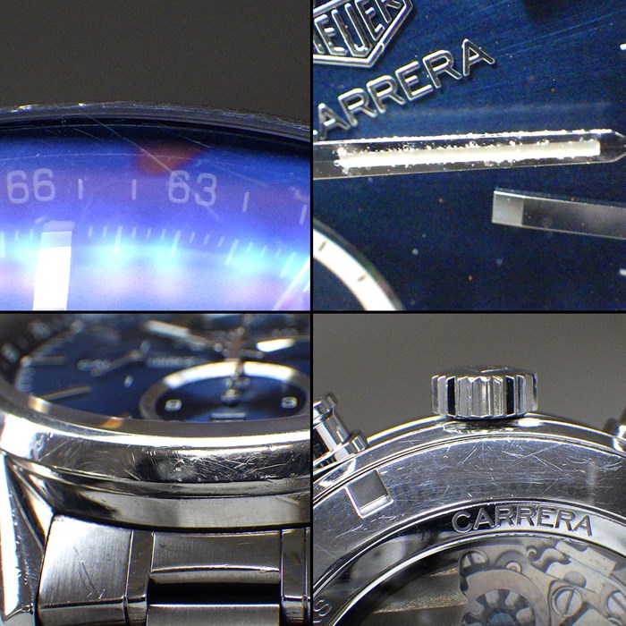 タグ・ホイヤー TAG Heuer 腕時計 カレラ キャリバー1887 CAR2115.BA0724 デイト クロノグラフ スモールセコンド 夜光針・インデックス 裏スケルトン ブルー文字盤 青 SS 自動巻き 【箱・保付き】 【中古】