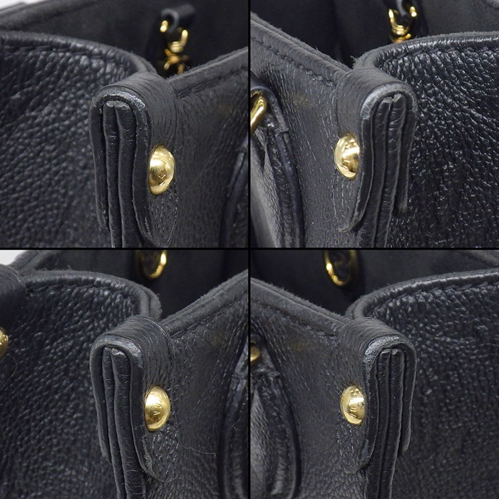 ルイ・ヴィトン LOUIS VUITTON ハンドバッグ オンザゴー BB M46993 ブラック モノグラムアンプラントレザー ゴールド金具 【中古】