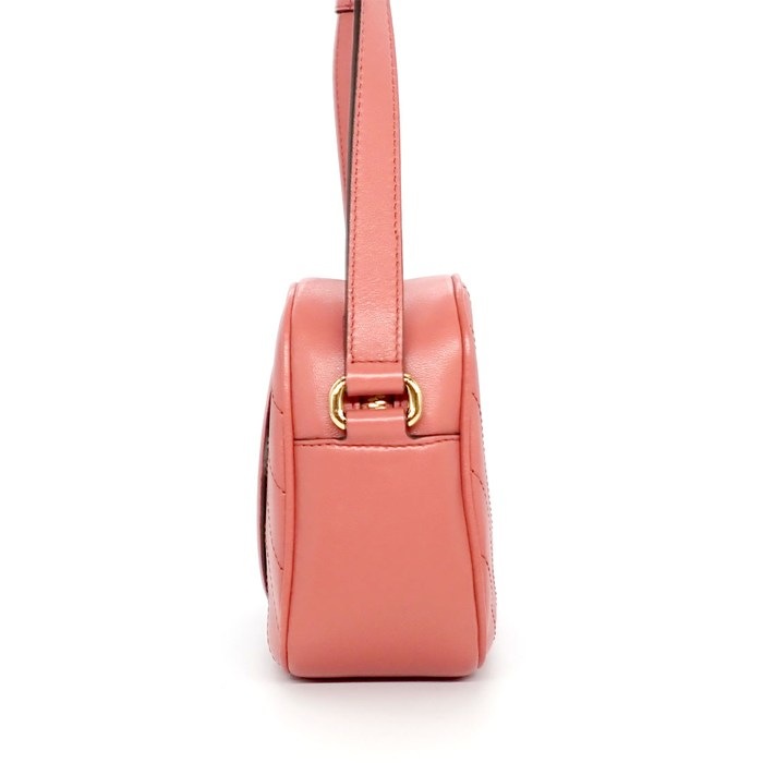 グッチ GUCCI ショルダーバッグ インターロッキングG ブロンディ スモール 742360 1IV0G 6701 ピンク カーフレザー ゴールド金具 【中古】