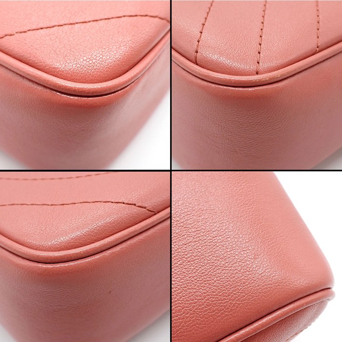 グッチ GUCCI ショルダーバッグ インターロッキングG ブロンディ スモール 742360 1IV0G 6701 ピンク カーフレザー ゴールド金具 【中古】
