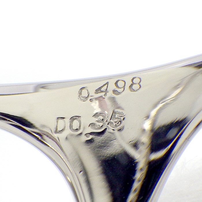 【ペアシェイプパパラチアサファイア ダイヤモンド】 リング 1ポイント ペアシェイプ パパラチアサファイア 0.498ct ダイヤモンド計 0.35ct PT950 16.5号 【中古】