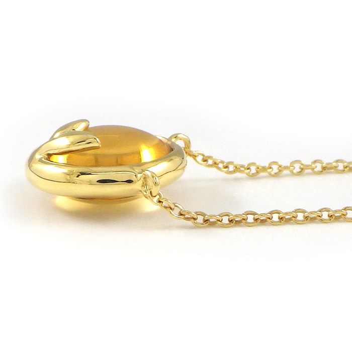 ティファニー Tiffany & Co. ネックレス オリーブ リーフ オーバル カボションカット シトリン K18YG 【中古】