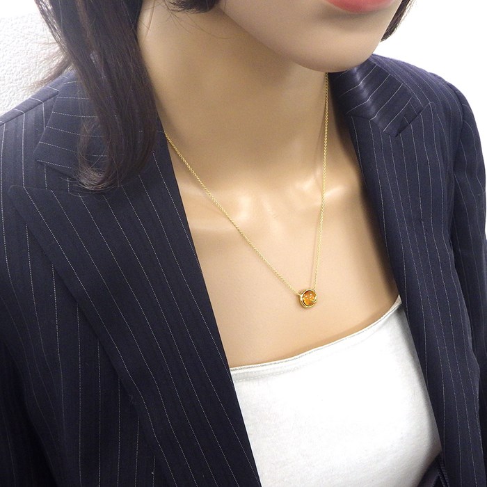 ティファニー Tiffany & Co. ネックレス オリーブ リーフ オーバル カボションカット シトリン K18YG 【中古】