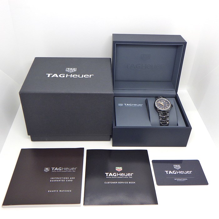 タグ・ホイヤー TAG Heuer 腕時計 リンク WBC1390.BH0744 デイト ダイヤベゼル ピンクゴールドインデックス/針 ブラックシェル文字盤 SS セラミック クオーツアナログ 【箱・保付き】 【中古】