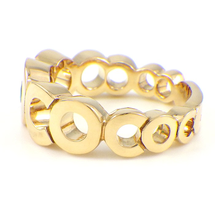 シャネル CHANEL リング ココ COCO 1ポイント エメラルド K18YG 12号 【中古】