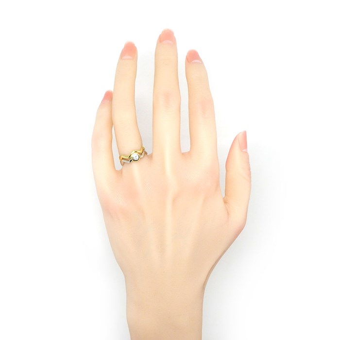 ティファニー Tiffany & Co. リング ジグザグ 2本組 ベゼルセット 1  