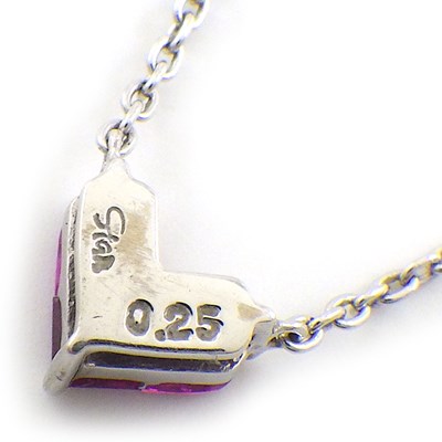 スタージュエリー STAR JEWELRY ネックレス ミステリアスハート スクエアカット ルビー 計0.25ct K18WG 【中古】