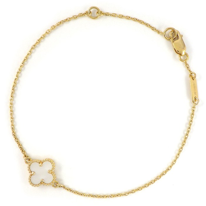 ヴァンクリーフ＆アーペル Van Cleef & Arpels ブレスレット スウィートアルハンブラ VCARF68800 ホワイト シェル K18YG 【中古】