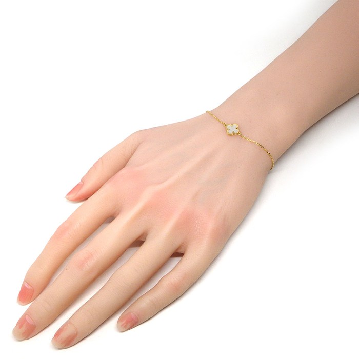 ヴァンクリーフ＆アーペル Van Cleef & Arpels ブレスレット スウィートアルハンブラ VCARF68800 ホワイト シェル K18YG 【中古】