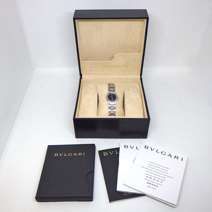 ブルガリ BVLGARI 腕時計 ブルガリブルガリ BB23SSD/N デイト ギョーシェ クルドパリ ブラック文字盤 SS クオーツアナログ 【中古】