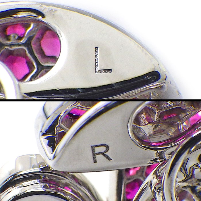 【グラフ Graff GRAFF】ピアス クリップ トリプル バタフライ クラスター 288ポイント パヴェ ルビー 3.24ct 6ポイント マーキスカット ダイヤモンド 0.67ct K18WG 【オーダー品】