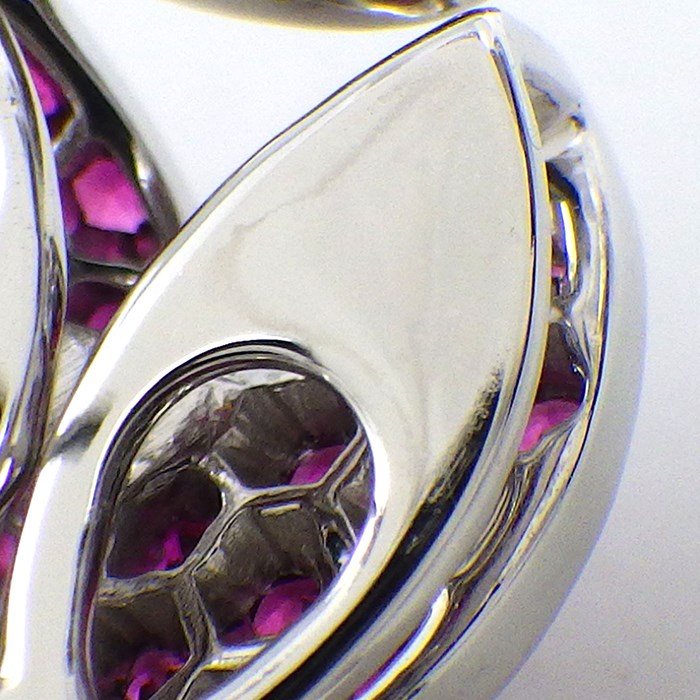 【グラフ Graff GRAFF】ピアス クリップ トリプル バタフライ クラスター 288ポイント パヴェ ルビー 3.24ct 6ポイント マーキスカット ダイヤモンド 0.67ct K18WG 【オーダー品】