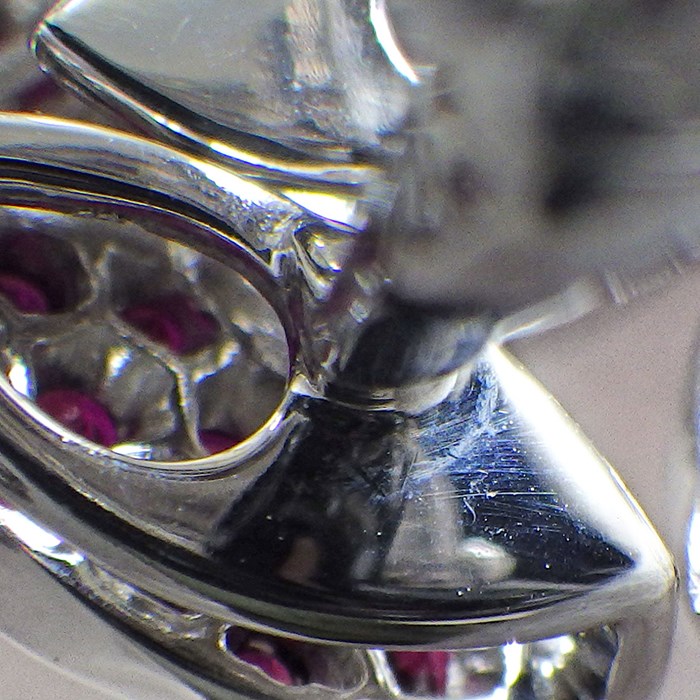 【グラフ Graff GRAFF】ピアス クリップ トリプル バタフライ クラスター 288ポイント パヴェ ルビー 3.24ct 6ポイント マーキスカット ダイヤモンド 0.67ct K18WG 【オーダー品】