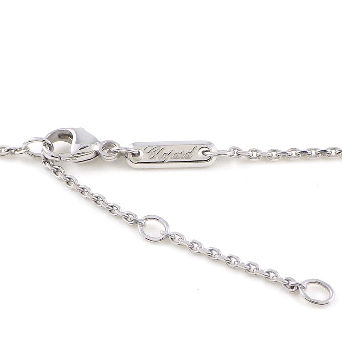 ショパール Chopard ネックレス ハッピーダイヤモンド アイコン 79A017 日本限定70本 ラウンド ムービング 1ポイント ブルー サファイア K18WG 【中古】