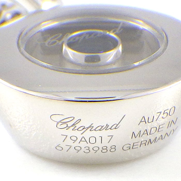 ショパール Chopard ネックレス ハッピーダイヤモンド アイコン 79A017 日本限定70本 ラウンド ムービング 1ポイント ブルー サファイア K18WG 【中古】