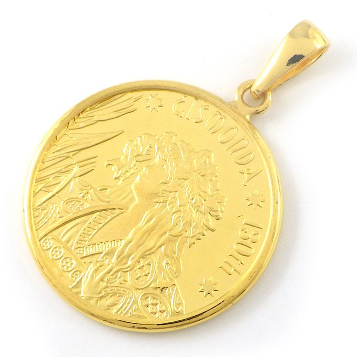 ペンダントトップ アルフォンス・ミュシャ メダル ジスモンダ 椿姫 1/10oz 制作130周年 2450枚限定 Au999