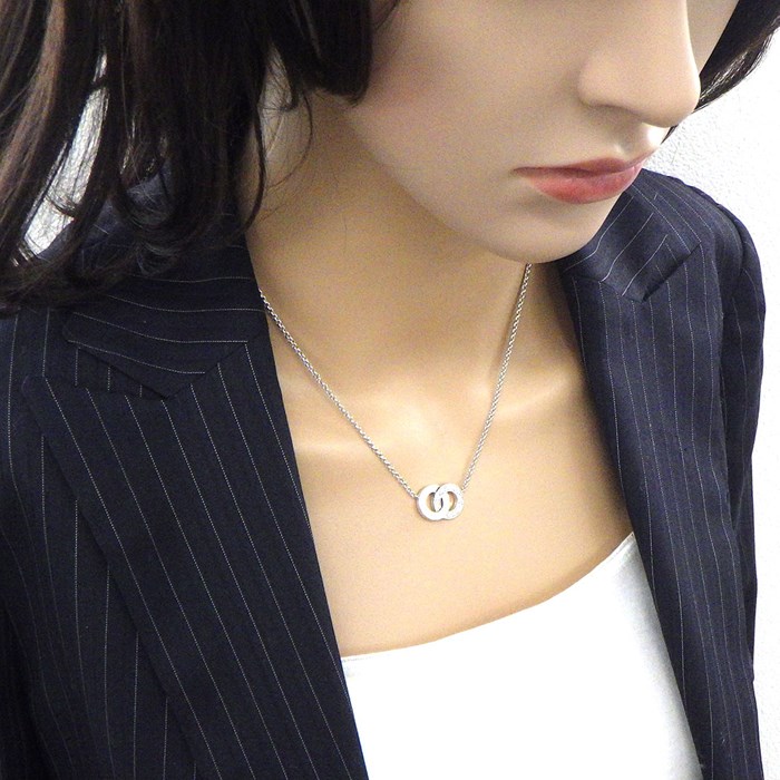 ピアジェ PIAGET ネックレス ポセション ロゴ ラウンド サークル パヴェ ダイヤモンド K18WG 【中古】