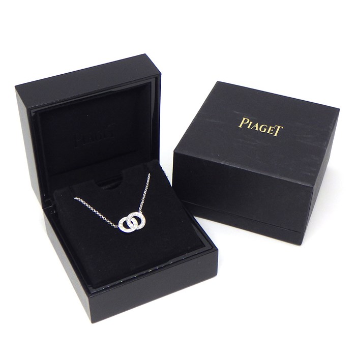 ピアジェ PIAGET ネックレス ポセション ロゴ ラウンド サークル パヴェ ダイヤモンド K18WG 【中古】