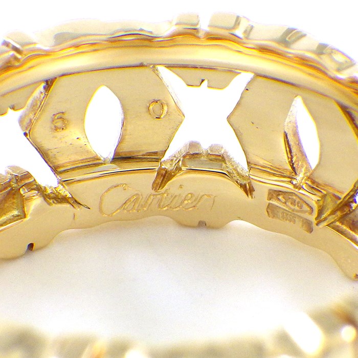 カルティエ Cartier リング アントルラセ C2 2C ロゴ K18YG 9.5号 / #50 【中古】