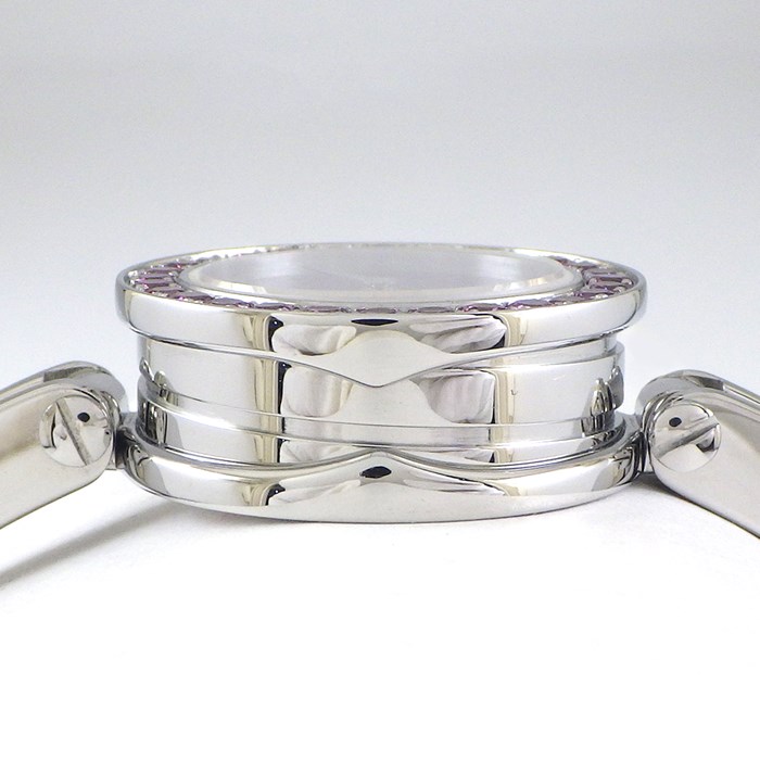 ブルガリ BVLGARI 腕時計 B.zero1 ビーゼロワン 22mm BZ22S バングル ロードライトガーネット ベゼル パープル シェル文字盤 SS クオーツアナログ 【中古】