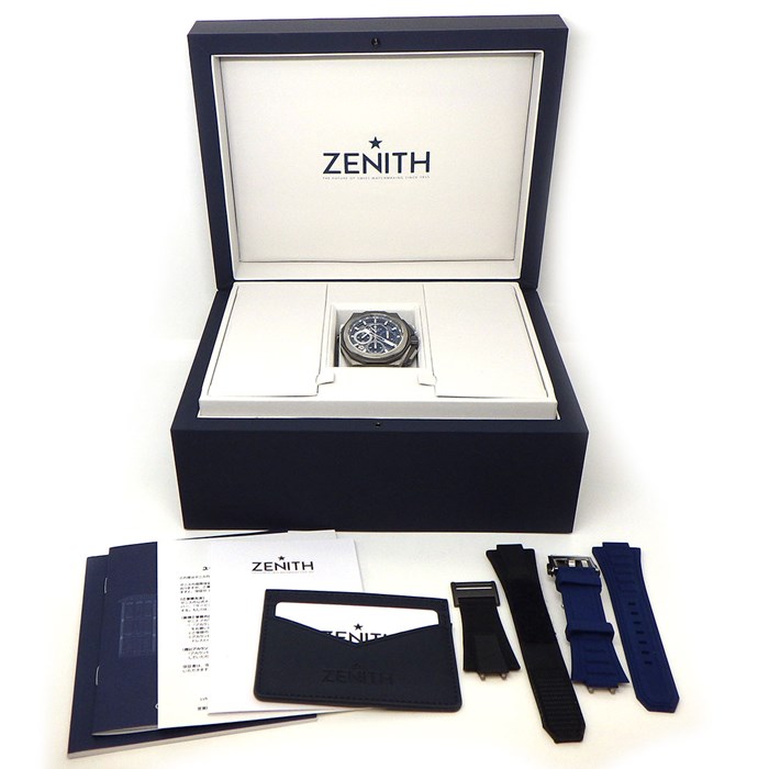 ゼニス ZENITH 腕時計 デファイ エクストリーム 95.9100.9004/01.I001 スケルトン文字盤 クロノグラフ スモールセコンド 裏スケ パワーインジケーター チタン 自動巻き 【箱・保付き】 【中古】
