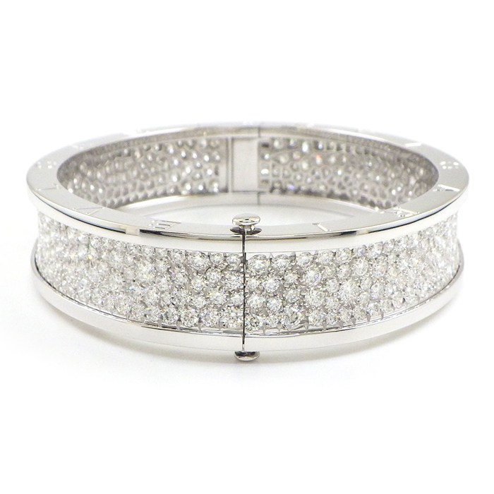ブルガリ BVLGARI バングル B-zero1 ビーゼロワン 347716 フル パヴェ ダイヤモンド K18WG / #m 【箱・保付き】 【中古】