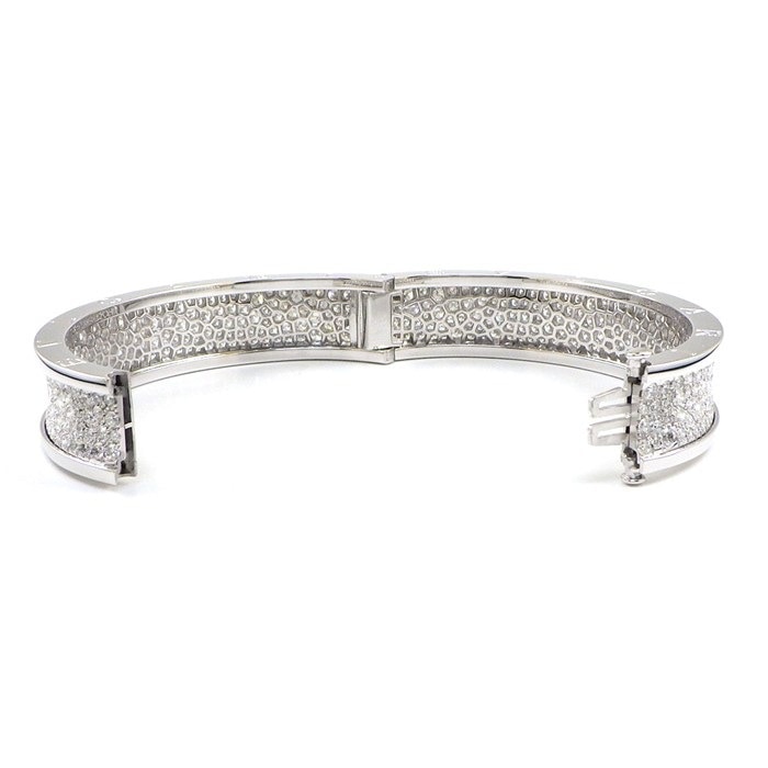 ブルガリ BVLGARI バングル B-zero1 ビーゼロワン 347716 フル パヴェ ダイヤモンド K18WG / #m 【箱・保付き】 【中古】