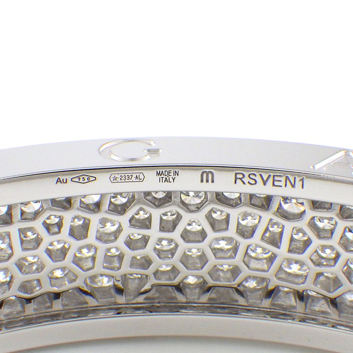ブルガリ BVLGARI バングル B-zero1 ビーゼロワン 347716 フル パヴェ ダイヤモンド K18WG / #m 【箱・保付き】 【中古】