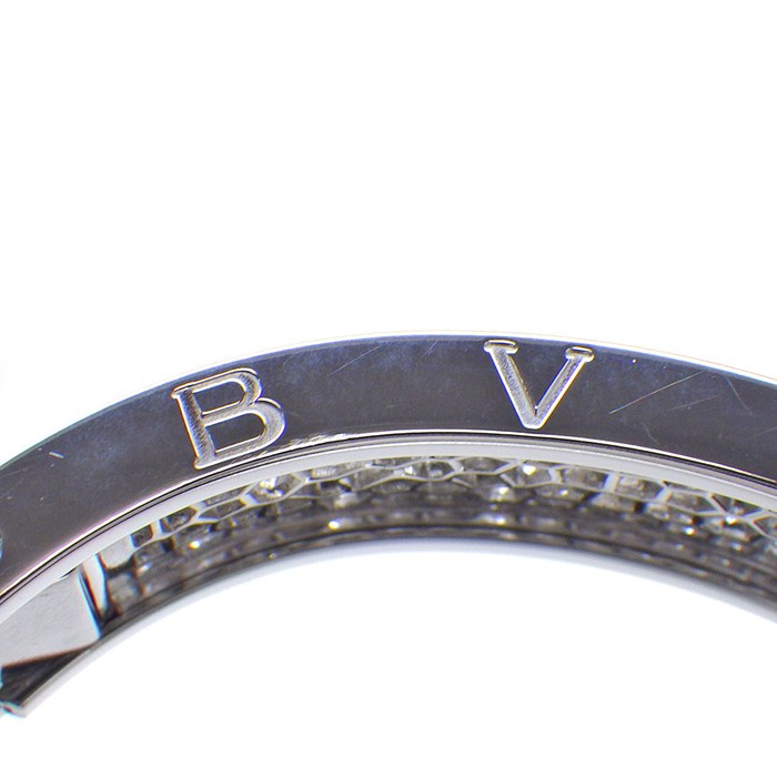 ブルガリ BVLGARI バングル B-zero1 ビーゼロワン 347716 フル パヴェ ダイヤモンド K18WG / #m 【箱・保付き】 【中古】