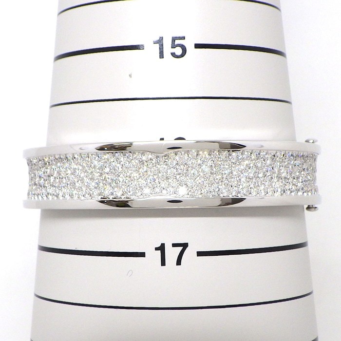 ブルガリ BVLGARI バングル B-zero1 ビーゼロワン 347716 フル パヴェ ダイヤモンド K18WG / #m 【箱・保付き】 【中古】