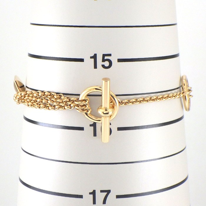 エルメス HERMES ブレスレット クルードゥH PM タッセル スクエア 4モチーフ K18PG / #15 【中古】