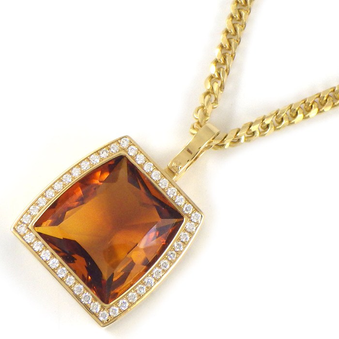 カルティエ Cartier ネックレス ラドーニャ シトリン ダイヤモンド K18YG 【中古】