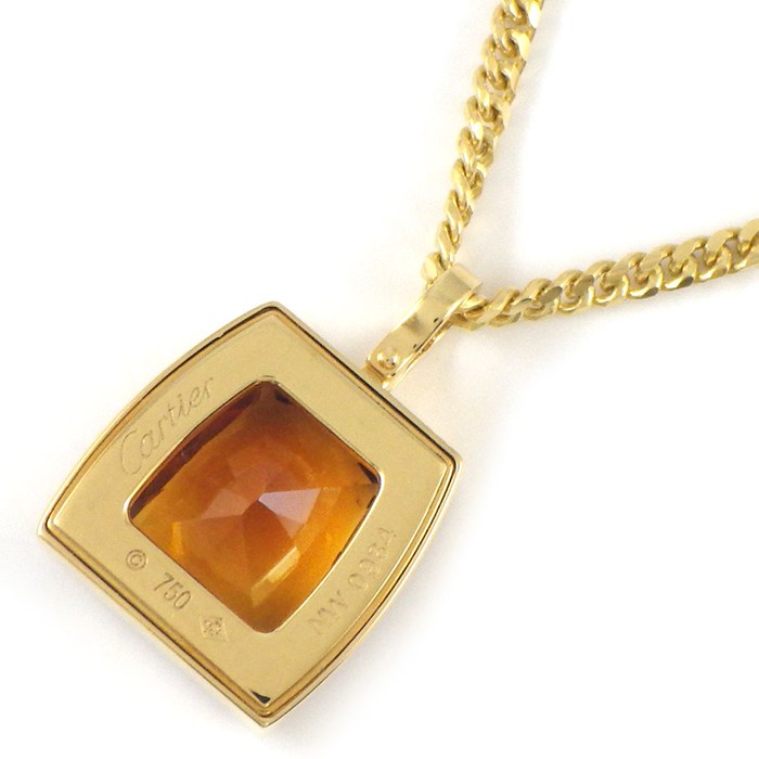 カルティエ Cartier ネックレス ラドーニャ シトリン ダイヤモンド K18YG 【中古】