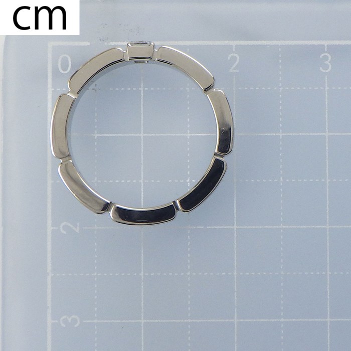 カルティエ Cartier リング マイヨン パンテール 1ポイント プリンセスカット ダイヤモンド K18WG 9号 / #49 【中古】