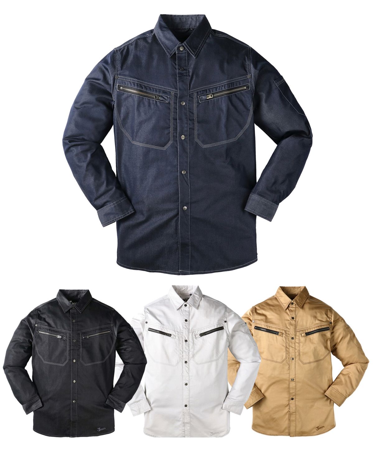 【Jawin】 56504 ストレッチ長袖シャツ [春夏]※SLIM FIT※