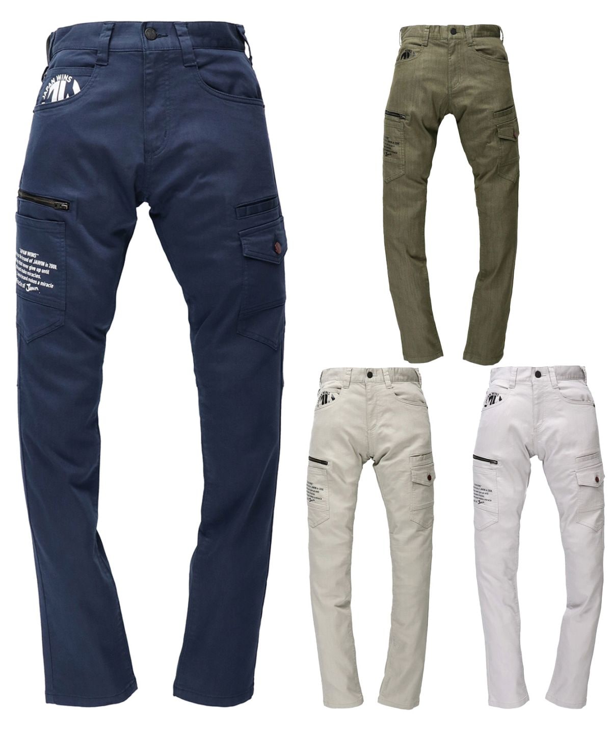 【Jawin】 57302 ストレッチノータックカーゴパンツ[春夏]※SLIM FIT※