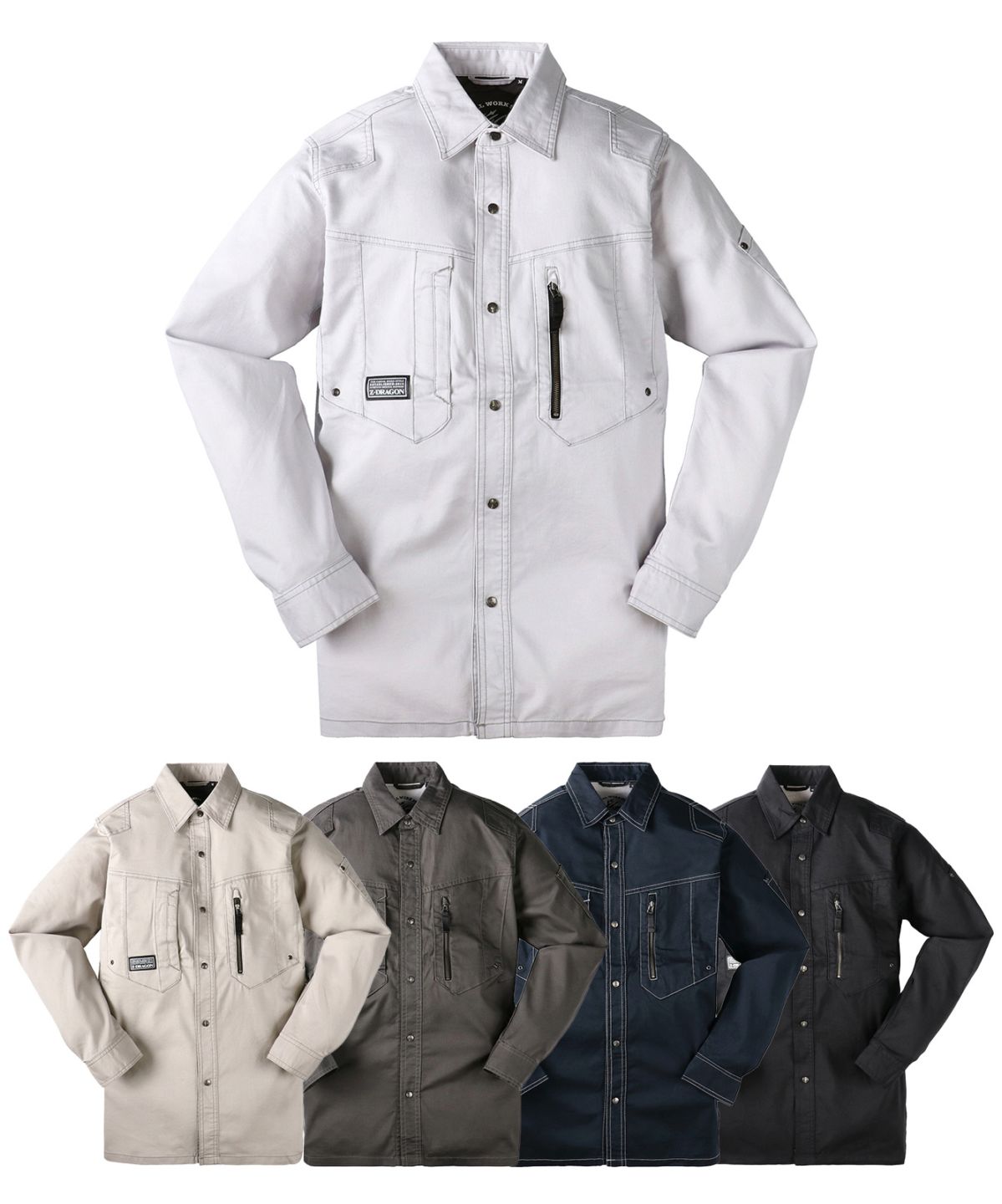 【Z-DRAGON】 75704 ストレッチ長袖シャツ[通年]※SLIM FIT※