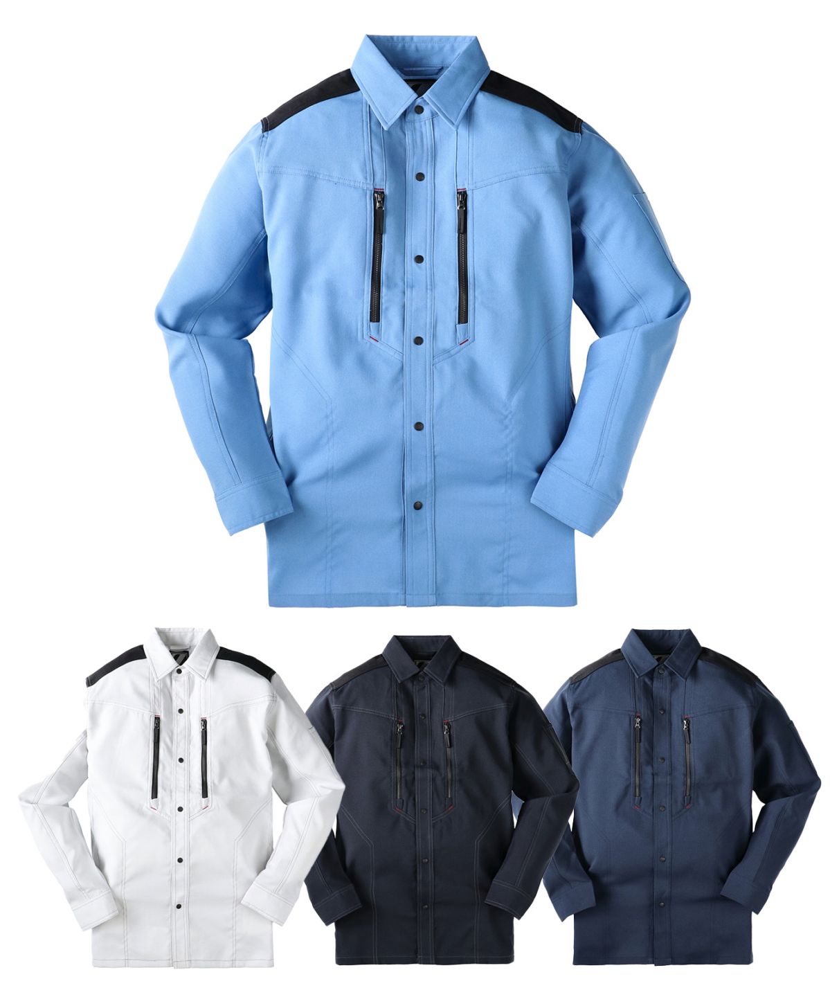 【Z-DRAGON】 76004 製品制電ストレッチ長袖シャツ [通年]※SLIM FIT※
