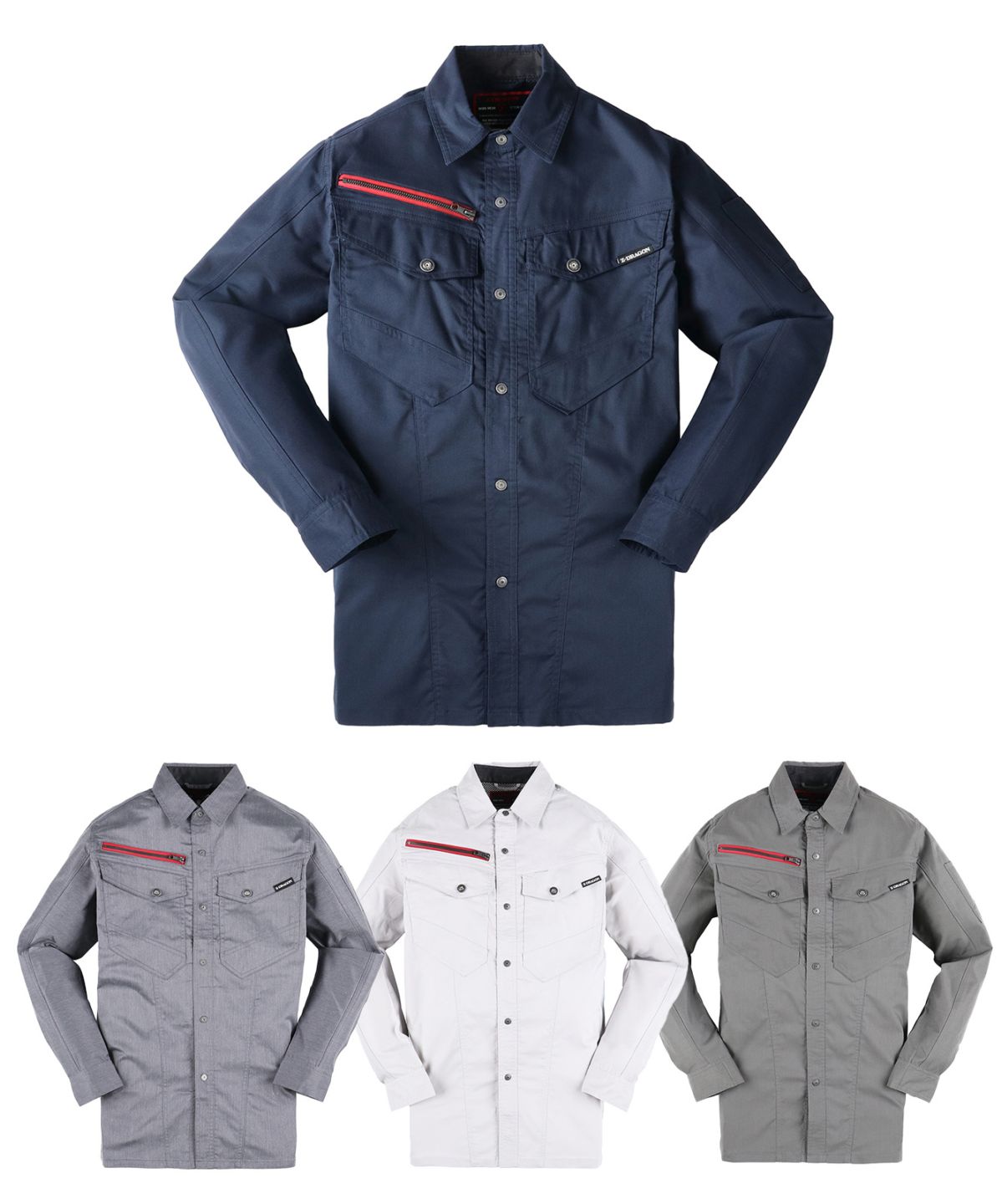【Z-DRAGON】 77404 エコストレッチ長袖シャツ[通年]※SLIM FIT※