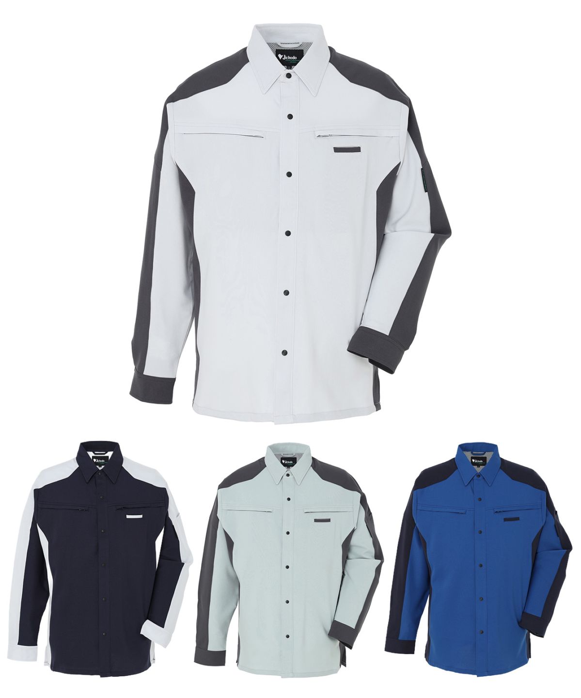 【JICHODO】 87904 エコ製品制電ストレッチ長袖シャツ [通年]※SLIM FIT※