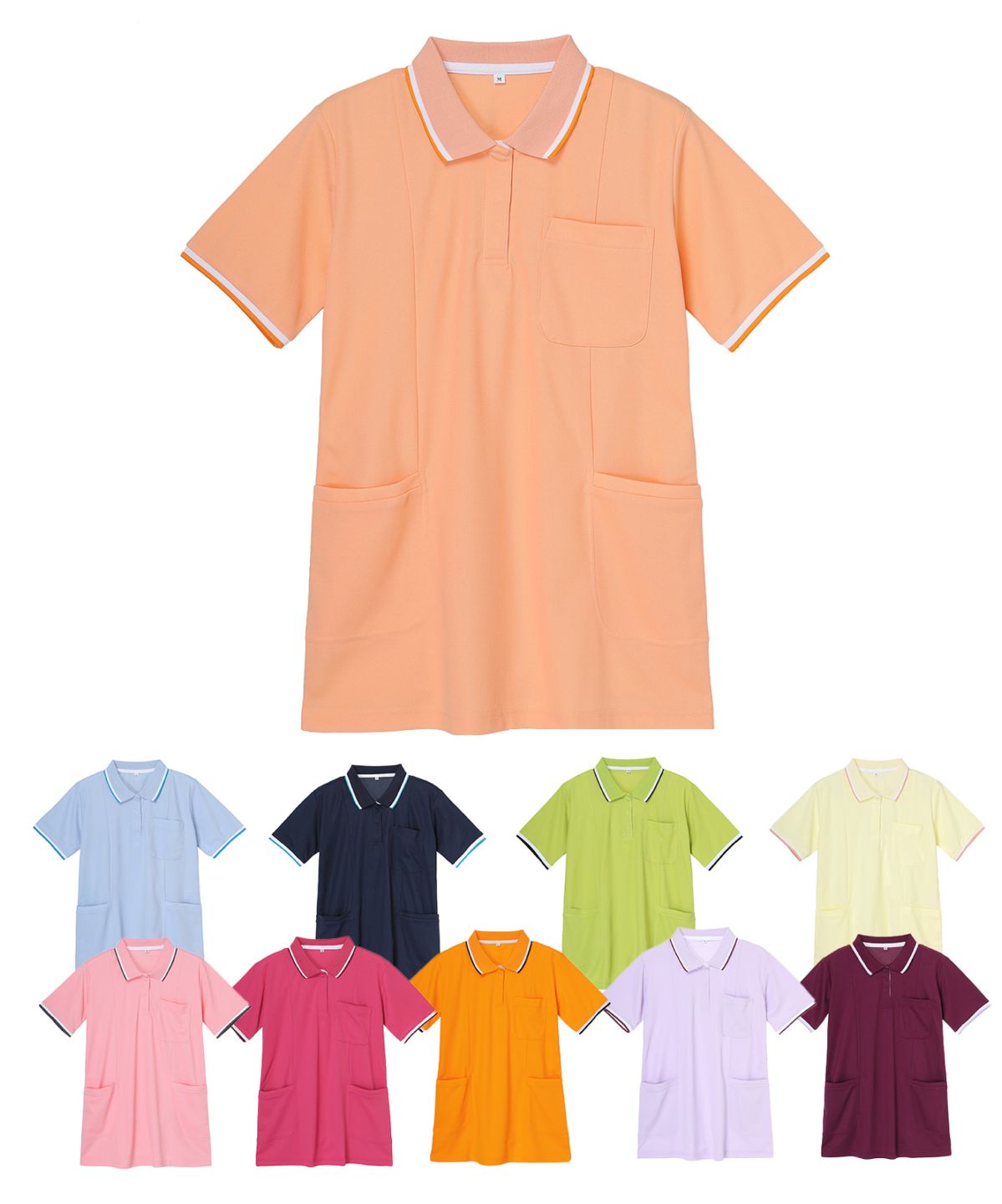 【WHISeL】 WH90338 半袖ロングポロシャツ[レディース]