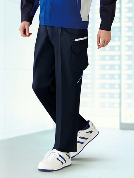 【JICHODO】 82802 製品制電ストレッチワンタックカーゴパンツ　[秋冬]※SLIM FIT※