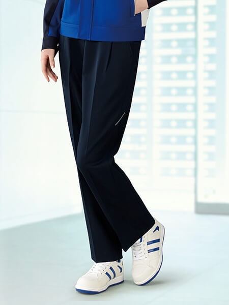 【JICHODO】 82806 製品制電ストレッチレディースワンタックパンツ　[秋冬]※SLIM FIT※