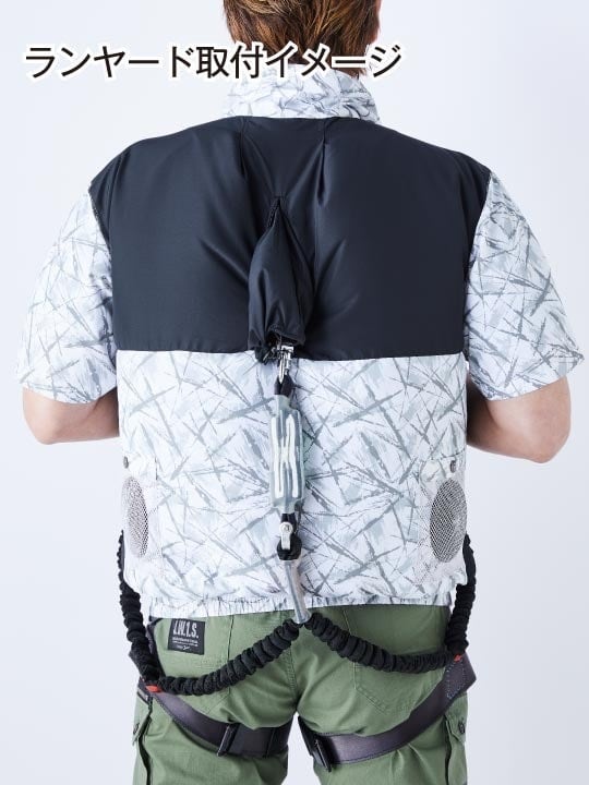 【Jawin】 FS54160K 空調服(R) 半袖ブルゾン＋18.0V超大風量瞬間冷却ターボハイパワーファン対応スターターキット（ファンレッド）[春夏]