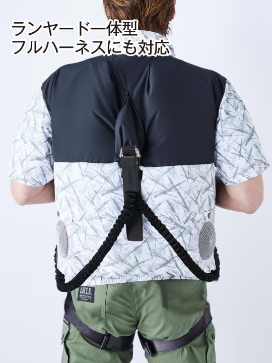 【Jawin】 FS54160K 空調服(R) 半袖ブルゾン＋18.0V超大風量瞬間冷却ターボハイパワーファン対応スターターキット（ファンレッド）[春夏]